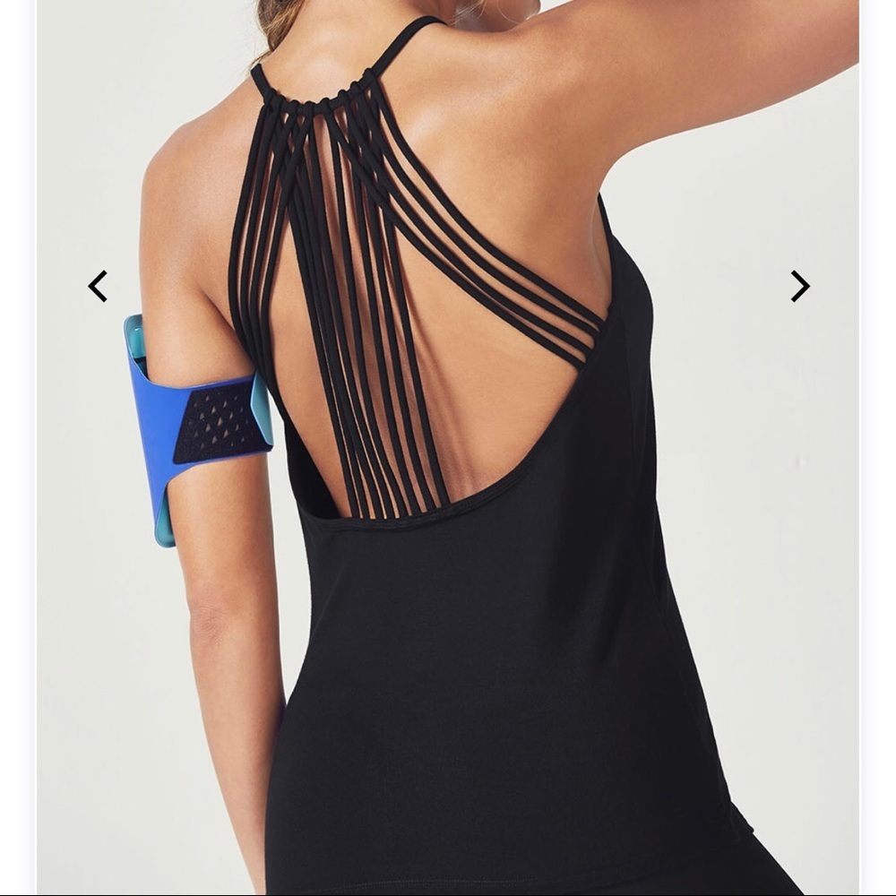 $45 Fabletics Ani Tank Top in Black - Strappy Halter Top for Gym, Yoga, Pilates - Picture 3 of 8